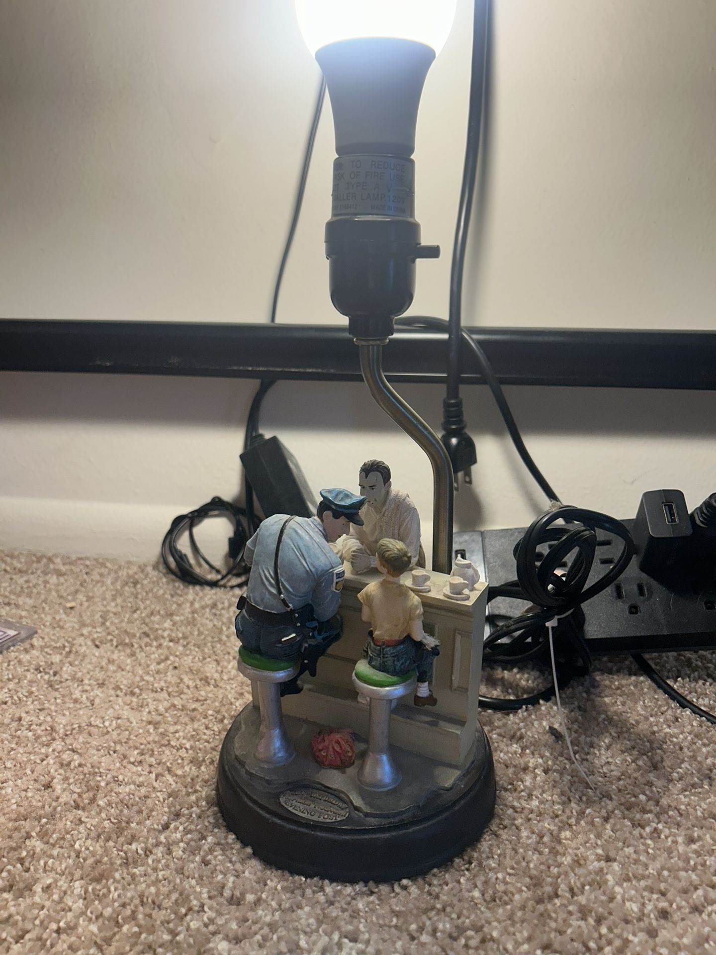 Norman Rockwell “the Runaway” Lamp In Good Working Condition