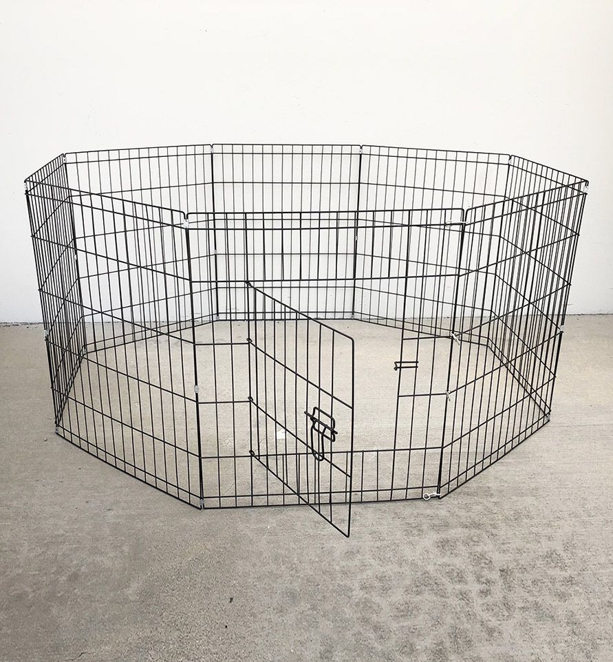 (New) $36 Dog Pet Playpen Gate Fence 8-Panels X (30” Tall X 24” Wide) 