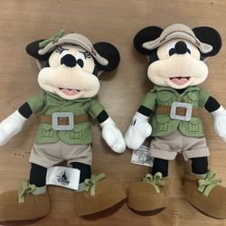 Mickey and Minnie Safari Plushy