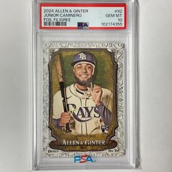 2024 Allen & Ginter Junior Caminero Rookie Foil Filigree PSA 10