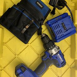 Kobalt 24V Max Cordless 1/2" Brushless Drill Driver KDD524B-03 charger and pouch