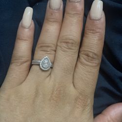1/3 Pear Diamond Ring With Band From Zales