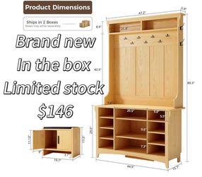😀 IRONCK 80" H 47" W Large Hall Tree with Bench and Shoe Storage, 6-in-1 Entryway Bench with Coat Rack, Adjustable Shelf, Hanging Hooks, 11 Shoe Cubb