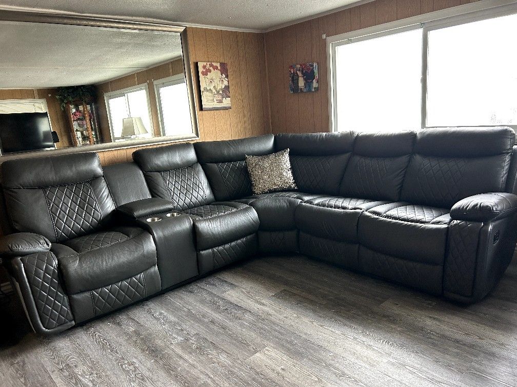 Juego De Sala De Piel/ Living Room Set Leather