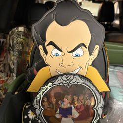 Loungefly Gaston Backpack Mirror Lenticular Beauty and the Beast Disney NWT