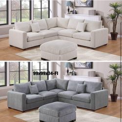 $499 Sectional With Ottoman 