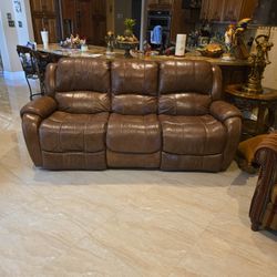 Leather Recliner Sofa