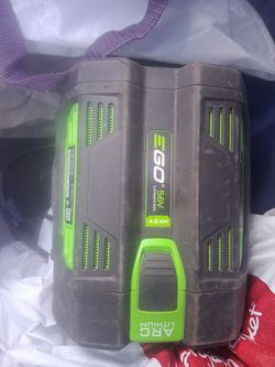 E-GO 56VOLT 4.0ah rechargeable landscape care tool battery, plus charger.