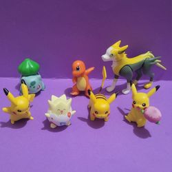 Pokemon Jazwares TOMY Pikachu (3), Togepi, Boltund, Bulbasaur, Charmander.Lot 7.
