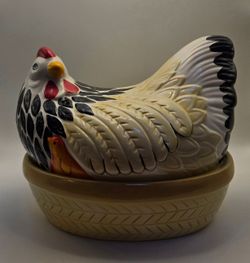 Egg Holder Rack Mother Hen Nest Kitchen Storage Earthenware Display Mason Cash