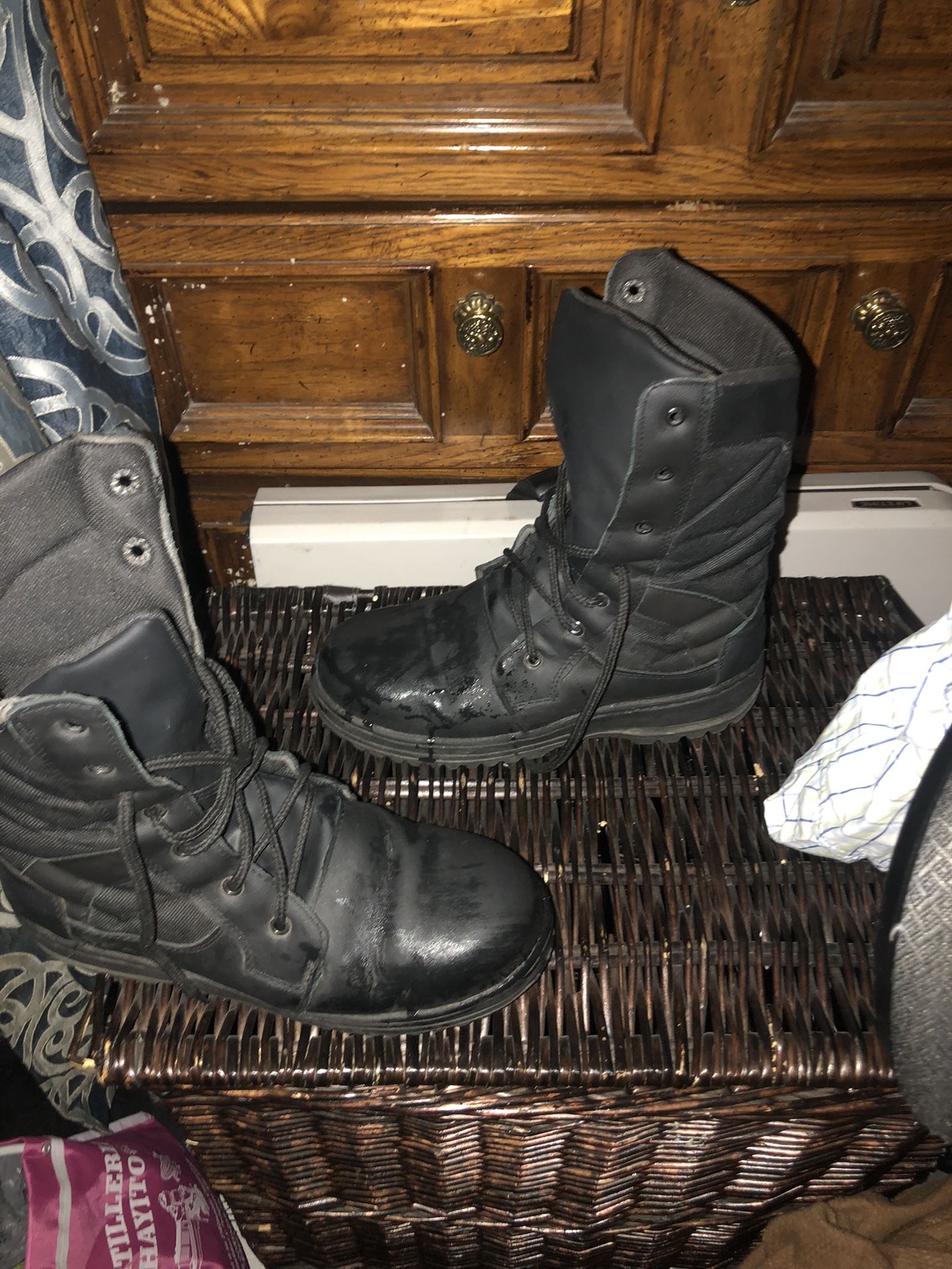 Men's Military-Style Tactical Boots: Wear-Resistant, Non-Slip, Polyamide Toe/ Botas Tácticas Con Casquillo