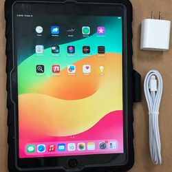 Apple iPad 9th Generation 10.2 inch Wi-Fi & Cellular Works ANY Carrier (Verizon At&t T-Mobile) With Case & Fast Charger