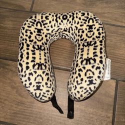 NIB Health Touch Memory Foam Neck Massager with a leopard print design