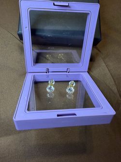 Gold-Tone Round Crystal Stud Earrings