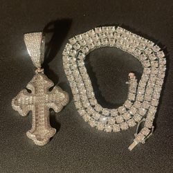Icy Cross Tennis Chain