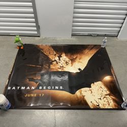 BATMAN BEGINS 2005 46X60 SUBWAY MOVIE POSTER (Bat) CHRISTIAN BALE MICHAEL CAINE