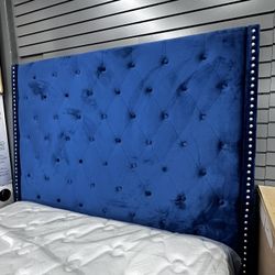 Blue Velvet Bed Frame 