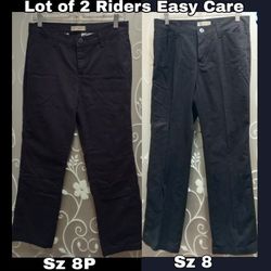 LOT OF 2 WOMENS CASUAL PANTS SIZE 8P & 8
