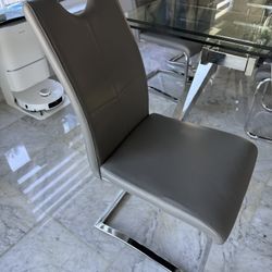 Grey Leather Chairs 