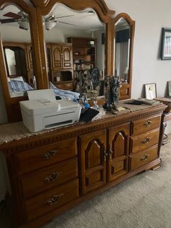 Dresser with mirror