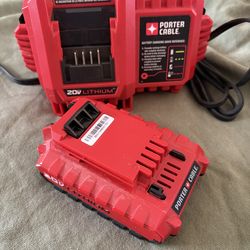 Porter Cable 20 Volt Litium Battery and Charging Dock