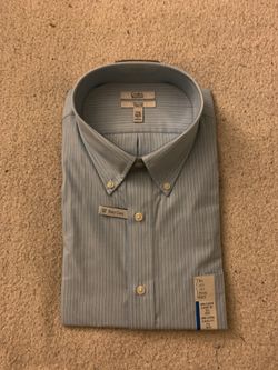 Brand New: Croft & Barrow Long Sleeve Baby Blue 17 1/2 34/35
