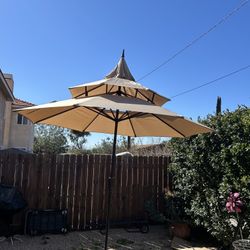9" FT Pagoda Market Umbrella Patio Color: Tan Kaky Base Not Included 