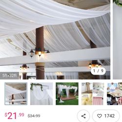 Wedding Decor - Tent Drapery - White Drapery 
