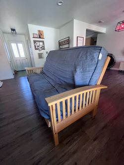 Amish-Made Solid Oak Queen Futon + Organic Mattress | The Futon Shop