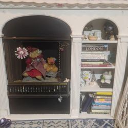 Shabby Chic Faux Fireplace With Shelves