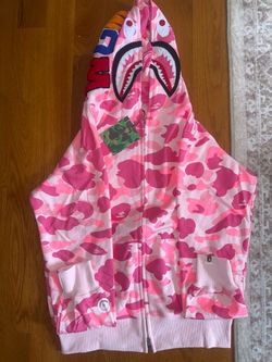 BAPE Shark Full-Zip Hoodie Pink Camo