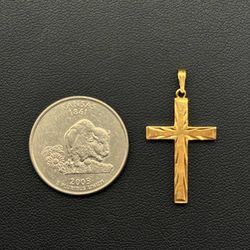 Jewelry 14k solid yellow gold pendant Cross charm 0.6 grams CROSS ONLY