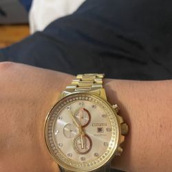 Citizen Eco-Drive Nighthawk Unisex Chronograph Gold-Tone 42mm Watch