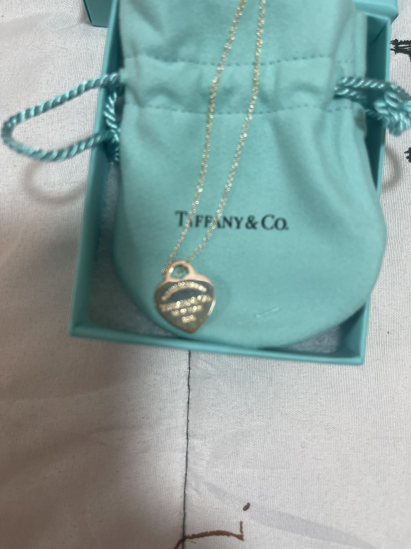 Mother’s Day Tiffany Heart Pendant Chain 18 In 