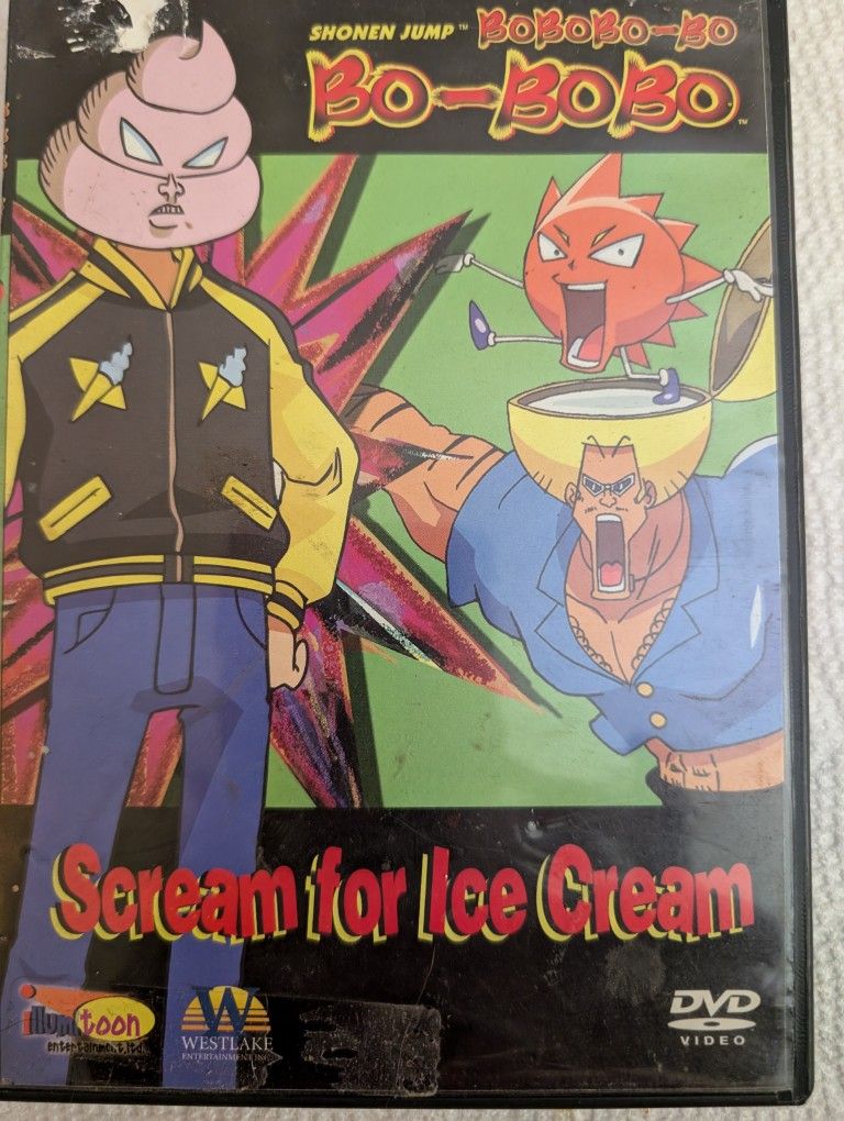 BoBoBo-Bo Bo-BoBo Scream For Ice Cream DVD Video Illumitoon, 4 Episodes Yoshio Shonen Jump Movie English. Disc Mint Condition