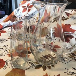 PH Big Jar With 4( Four) Tall Glasses