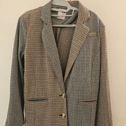 SO Black & Tan Plaid Blazer - Size XS