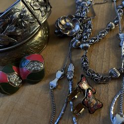 Vintage Jewelry, Signed Japan Statement Piece, Cuffs, Cloisonné Enamel & More! 