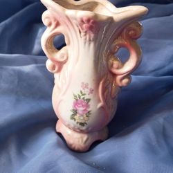 Vintage Small Pink Lusterware Vase