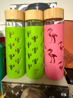 Glass water bottles