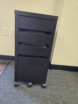 Black rolling 3 drawer  filling cabinet  $ 60