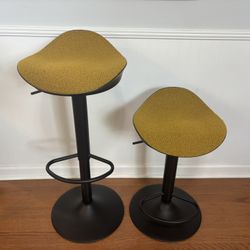 Set of Two Adjustable Modern Barstools