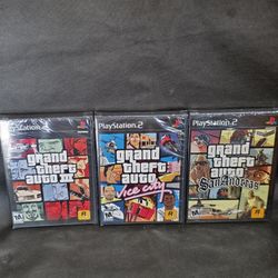 SEALED GTA3 PS2 GAME LOT: Grand Theft + San Andreas + Vice City [Trilogy]