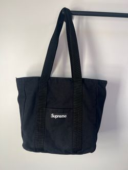 Supreme Canvas Tote FW20 Bag Unisex Large Black Box Logo Cotton