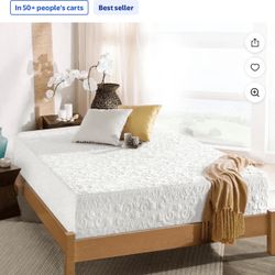 Zinus Serenity 12" queen size memory foam mattress and Generic metallic bed frame