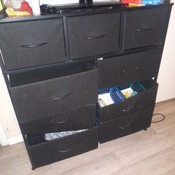 Midnight black 9 drawer dresser set