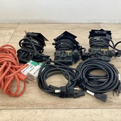 3 Lowel ViP Pro System Lights w/Barn Doors, Light Stands, filters, cables