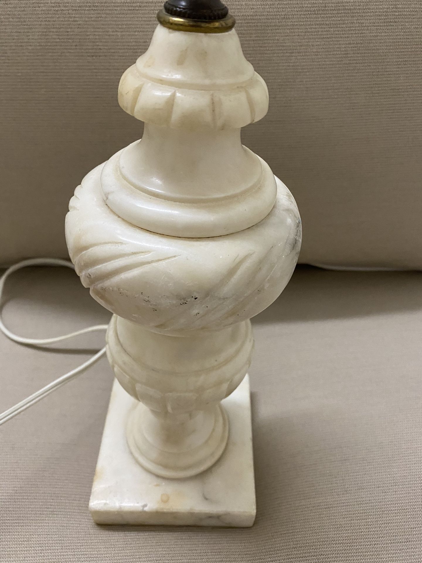 Vintage Carved Marble or Alabaster (?) Lamp