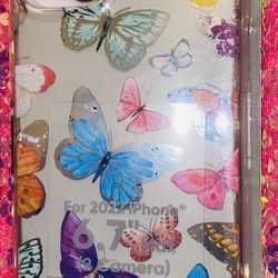 ✨🟡BLUE💙PURPLE🟣ORANGE🟠PINK💕COLORFUL BUTTERFLY🦋DESIGNED IPHONE📱14 PLUS PHONE📱CASE