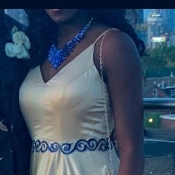 Gold And Blue Prom Dress